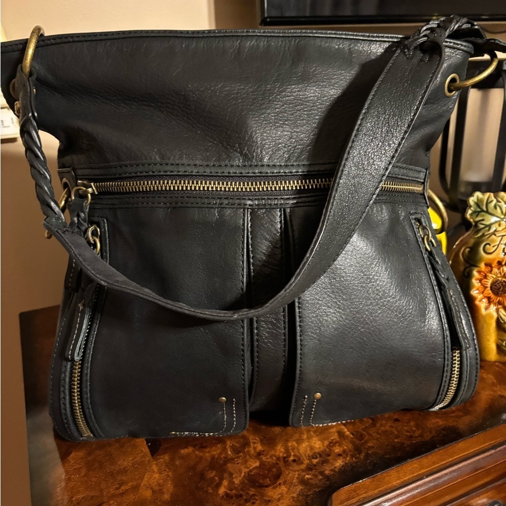The Sak Black Leather Shoulder Bag - Picture 2 of 13